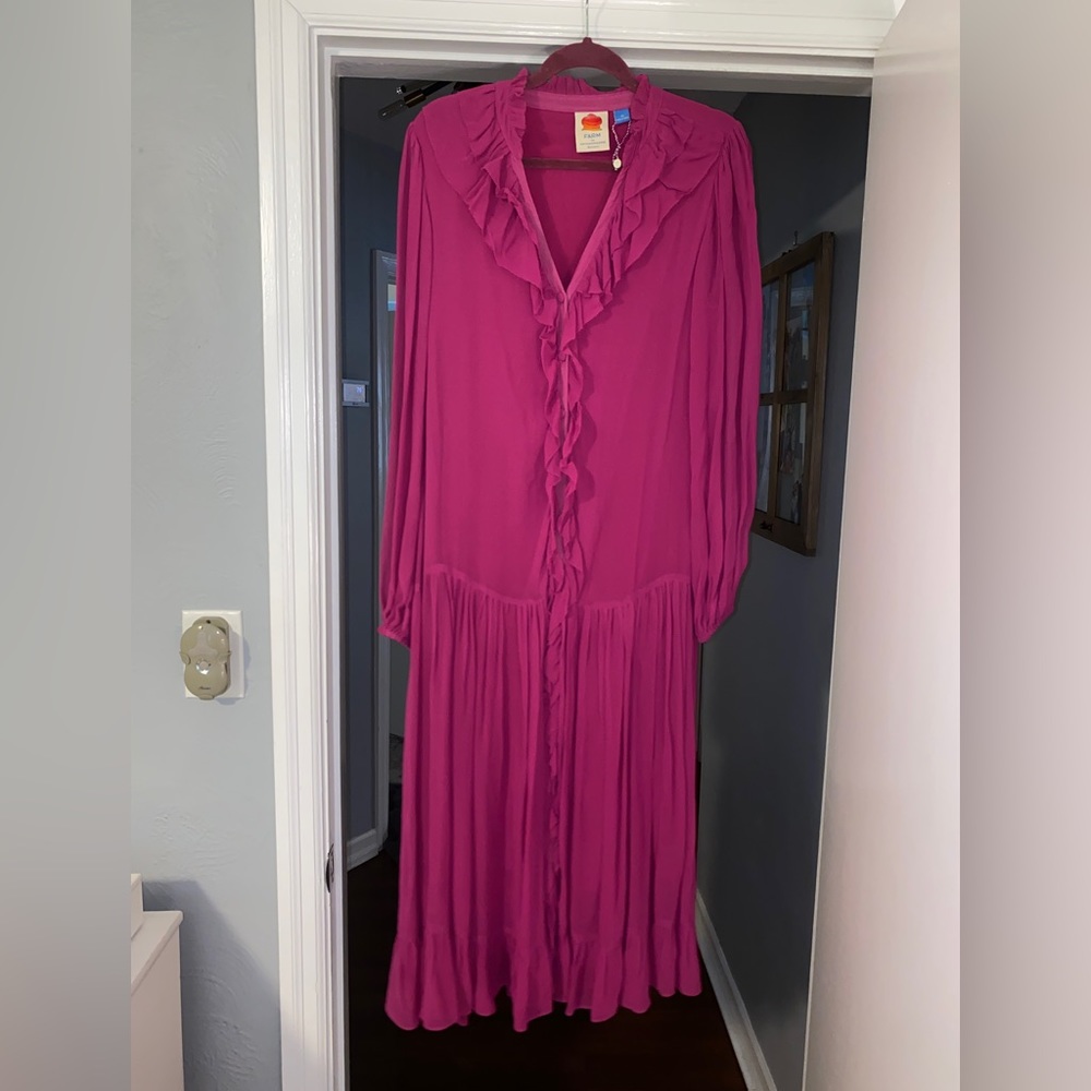 Farm Rio NWT (sold out on site) Culebra Ruffled Maxi Dress - Picture 3 of 5